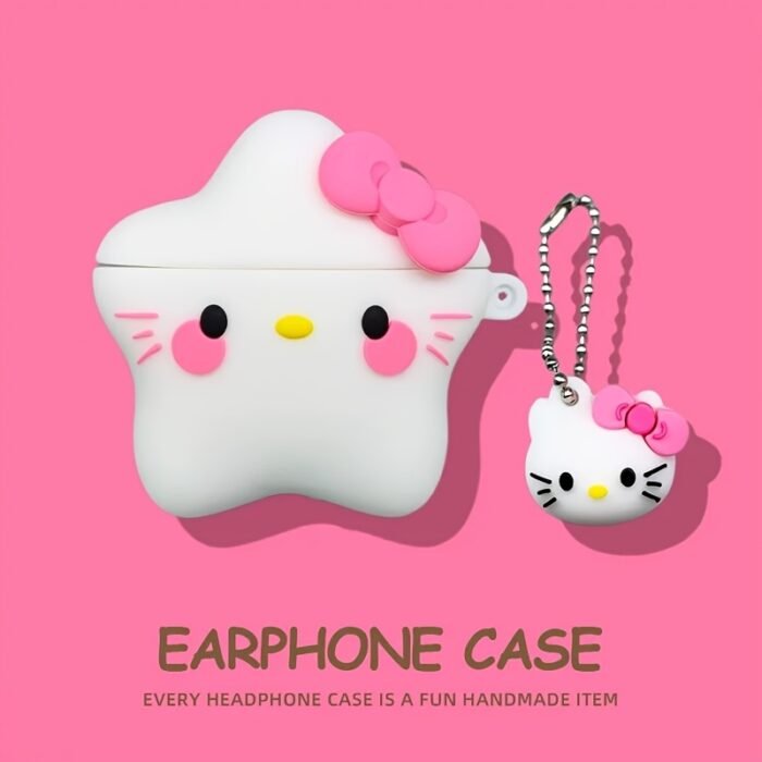Official Sanrio Hello Kitty Star Theme Silicone Case for AirPods Pro - Cute Cartoon Design, Suitable for 1st/2nd/3rd/4th Generation Wireless Earphones - Image 6