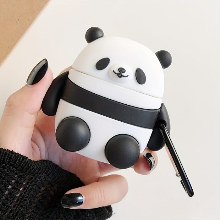 Protective Case Silicone Shell for AirPods 1/AirPods 2 Personality Simple Silicone Anti-fall Storage Box Fat Panda with Buckle for AirPods Pro/AirPods Pro 2/for AirPods 3 Cartoon Anti-fall Soft Shell Couple Gift Small Gift - Image 2