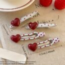 2pcs/4pcs Retro Fashion Heart Polka Dot Hair Clips, Cute Duckbill Clip, Bangs Barrette, High-End Edge Clamps Versatile Accessories for Spring and Summer