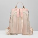 Ethnic-Inspired 3D Floral Embroidery Backpack for Women - Soft Nylon, Casual Style, Utility Pocket, Non, Black, Beige, Blue, Casual Travel Bag|Ethnic Embroidery Bag|Durable Zipper Closure, Backpack