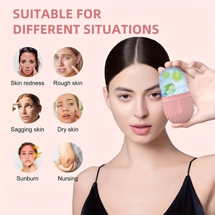 1pc Silicone Ice Roller for Face - Odorless, Battery-Free, Manual Cooling Facial Massage Tool, Ideal for Soothing Skin, Enhances Serotonin Production, Soothing Skincare|Odorless Design|Silicone Constructio - Image 9