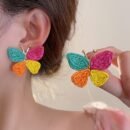 1 Pair Bohemian Colorful Butterfly Earrings for Women, KC Golden-Plated Lightweight Dangle Earrings with Multicolor Gradient Design, Perfect for Daily Wear, Parties, Travel & Gifts for Girlfriend/Mother, Cute Earrings, Party Accessories, Artistic Craftsmanship