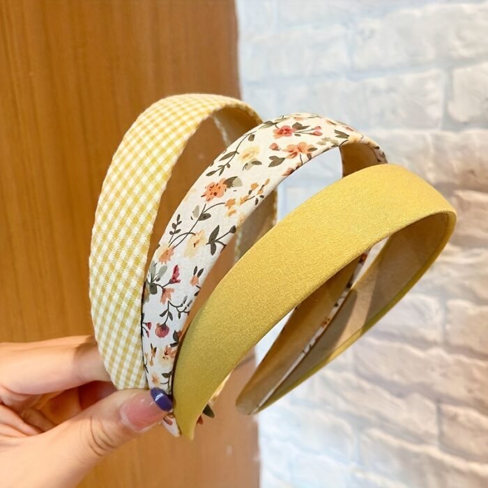 3pcs, Fresh Elegant Classic Wide Brim Floral Headbands, Women Girls Country Style Casual Leisure Hair Accessories, Gift Photo Props - Image 14
