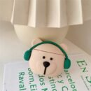 Three-dimensional Cartoon Music Bear Shaped Headphone Case Protective Shell Wireless Headphone Case Suitable for AirPods1/2/3/Pro 2nd Generation