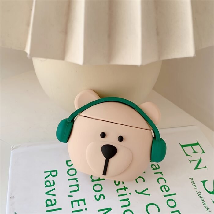 Three-dimensional Cartoon Music Bear Shaped Headphone Case Protective Shell Wireless Headphone Case Suitable for AirPods1/2/3/Pro 2nd Generation - Image 6