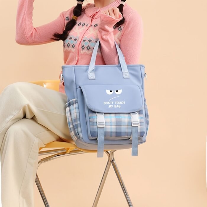 1pc "Don't Touch My Bag" Printed Large Capacity Crossbody Bag - Lightweight, Durable Polyester with Adjustable Strap, Multi-Pocket Design for Daily Use, Travel Shoulder Bag|Playful Graphic Tote|Polyester Lined - Image 8