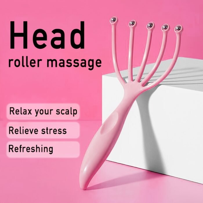 1pc Relaxation Essentials Manual Head Massager with Rolling Beads - Plastic Scalp Massager Claw for Meridian Activation and Stress Relief