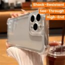 High-End Clear Case for iPhone - Shock-Resistant, See-Through Bumper, TPU Protection for iPhone 16, 15, 14, 13, 12, 11 Pro Max, X, Xs Max, Xr, 8, 7 Plus