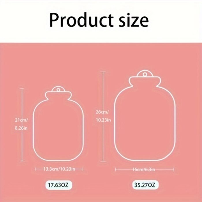 Cozy Hot Water Bottle with Soft Cover - 17.63oz/35.27oz, Durable & Easy-to-Use for Warmth - Image 6