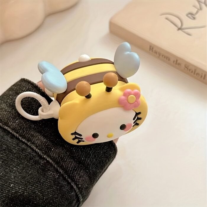 1pc Kitty Cat for AirPods 1/2/Pro/3/Pro2/4 Silicone Protective Case - Cute Bee Design, Soft Cover Earphones Not Included - Image 2