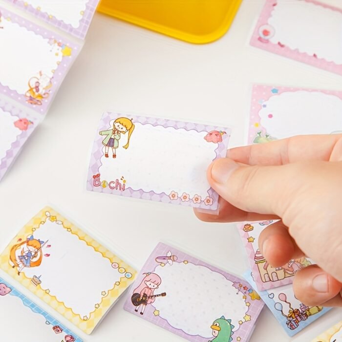 70sheets Boxed Cute Cartoon Girl Series Pull-Out Sticky Notes School Office Tearable Note Paper Set - Image 12