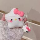 Official Sanrio Hello Kitty Star Theme Silicone Case for AirPods Pro - Cute Cartoon Design, Suitable for 1st/2nd/3rd/4th Generation Wireless Earphones