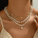 3pcs Dainty Layered Necklace Set for Women- Resin Material Handmade Seaside Shell & Starfish Pendant Multilayer, Perfect for Summer Beach Vacation, Beach Accessories