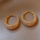 Elegant Vintage-Inspired Geometric Hoop Earrings for Women - Copper with Golden-Tone Glitter, Intricate Detailing, Versatile for Daily Wear & Parties, Retro Style Jewelry, Cute Earrings, Party Accessories, Textured Jewelry