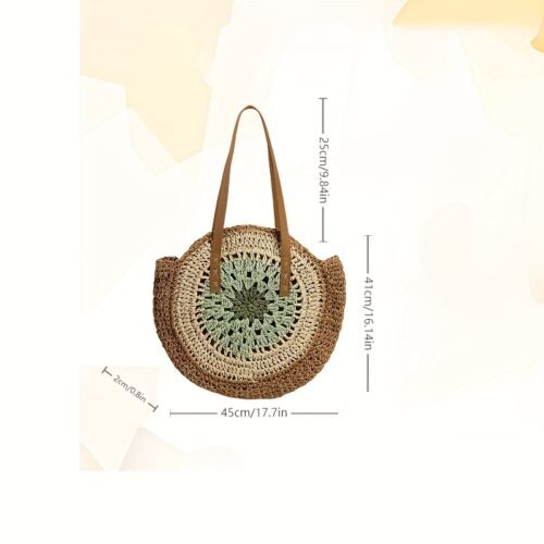 1pc/2pcs/4pcs/8pcs Straw Bags for Women Large Beach Tote Bag Crochet Woven Shoulder Purse Summer Handba