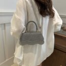 Women's Casual Crossbody Bag - Retro Glitter Synthetic Leather Small Square Purse with Adjustable Strap & Magnetic Closure, Khaki/Mixed/Black/Pink, Versatile for Everyday & Special Occasions, Crossbody Purse, Fashion Accessory, Chic Handbag, Durable Material, Compact Handbag, Stylish Women