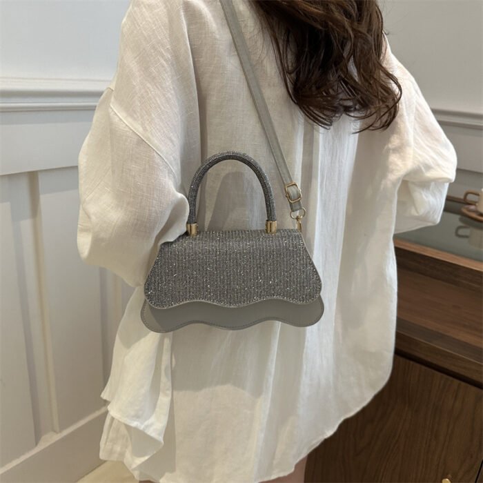 Women's Casual Crossbody Bag - Retro Glitter Synthetic Leather Small Square Purse with Adjustable Strap & Magnetic Closure, Khaki/Mixed/Black/Pink, Versatile for Everyday & Special Occasions, Crossbody Purse, Fashion Accessory, Chic Handbag, Durable Material, Compact Handbag, Stylish Women - Image 5