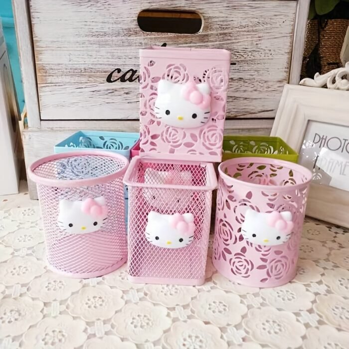 For Hello Kitty Pink Mesh Pencil Case - Lightweight, Decorative Desktop Organizer with Cute Character Design, Ideal for School and Office Supplies Storage, Perfect Holiday Gift, Office Supplies And Accessories - Image 7