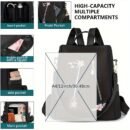 Stylish Floral Embroidered Backpack - Lightweight Anti-Theft Large Capacity Unisex Daypack with Adjustable & Detachable Straps, Zipper Closure, Polyester Lining for Commuting, Travel, School, Travel Backpack