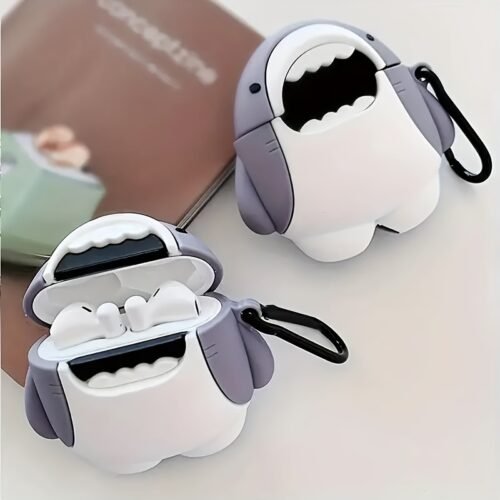 [Cute Shark] 3D cute cartoon shark shape soft silicone wireless earphone case | for Airpods 1/ 2/ 3/ Pro
