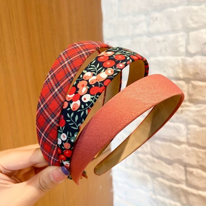 3pcs, Fresh Elegant Classic Wide Brim Floral Headbands, Women Girls Country Style Casual Leisure Hair Accessories, Gift Photo Props - Image 3