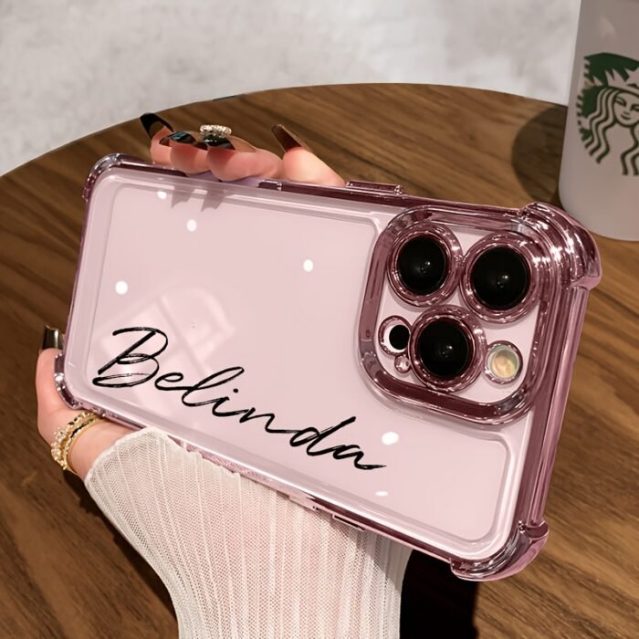 Custom Text Brand New Four-Corner Transparent Shockproof Phone Case Suitable for Iphone 16 Pro Max, 14, 13, 12, 11, And 15 Pro - Image 7