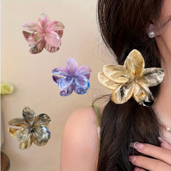 3pcs Summer Fresh Flower Hair Clips Sweet Grass Polka Shark Clip Women'S Party Back Headband Accessories - Image 3