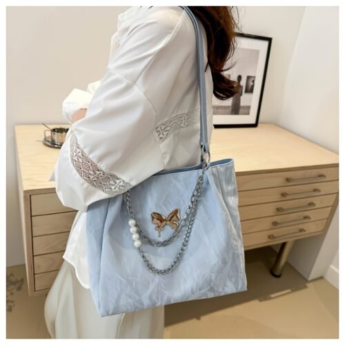 Women's Tote Bag Women's Crossbody Bag 2025 Commuter Large Capacity New Summer Silvery Shoulder Bag