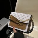 LABOONOO Chic Shoulder Bag - Geometric Pattern, Large Capacity, Magnetic Closure, Golden-Tone Hardware, Versatile Casual Style, Polyester Lined, Non-Washable, Everyday Bag|Chic Geometric Bag| Bag, Bags for Purse