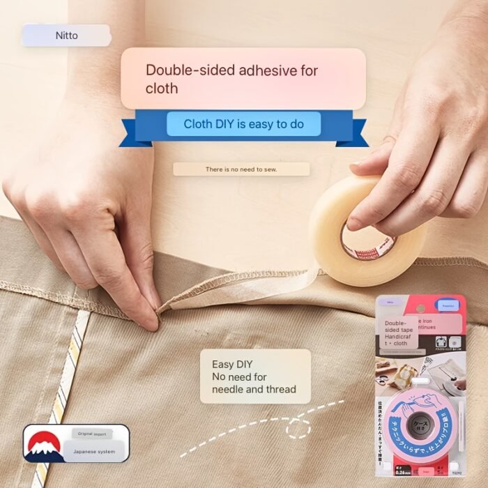 [Adhesive Hem Tape] Double-Sided Adhesive 1 Roll of Convenient Seamless Hem Tape, 196.85 Inches - White, No-Iron for Pants and Clothes Hemming - Image 3