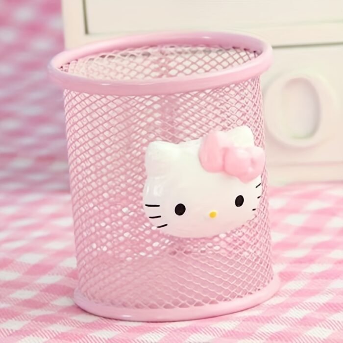 For Hello Kitty Pink Mesh Pencil Case - Lightweight, Decorative Desktop Organizer with Cute Character Design, Ideal for School and Office Supplies Storage, Perfect Holiday Gift, Office Supplies And Accessories - Image 3