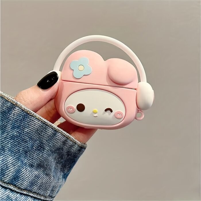 [Silicone Protective Case for ]Sanrio Decorative 3D Bag Charm Stereo Headphone Case, Cartoon Protective Cover, Scratch Resistant, Shockproof Earphone Accessory - Image 3