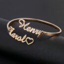 Custom Engraved Stainless Steel Intertwined Hearts Name Bracelet - Personalized Two Names Jewelry Gift for Her, Him, Mom, Wife - Valentine's Day, Anniversary, Mother's Day, Wedding, Birthday - Elegant Retro Style Durable Casual Attire, Heart Charms for Bracelets, Special Occasion, Stylish Accessory, Highquality Finish, Couples Accessory