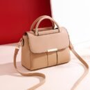 Women's Casual Chic Convertible Shoulder Bag - Premium with Detachable Adjustable Strap, Golden-Tone Accents & Zipper Closure, Solid Color Versatile Handbag for Travel, Shopping, Parties, Ladies Bag, Party Accessory, Goldtone Hardware, Shopping Tote, Minimalist Style, Durable Material, Crossbody Purse, Working Professionals