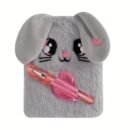 Adorable Mini Notebook with Cute Cat Design - Portable Small Diary with Pen Pocket, Ideal Gift for Students, Polyester Cover, Pink and White, Diary Accessories | Playful Design | Durable Cover