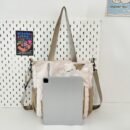 Women'S Large Capacity Shoulder Bag - Lightweight, Stylish & Versatile Tote with Adjustable Strap, Zipper Closure, and Playful Cat & Heart Design in Brown, Perfect for Students, Travel, and Everyday Us