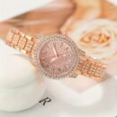 [Single-piece Luxurious Quartz Watch] Luxurious Single-piece Ladies' Fashion Quartz Watch With A Golden Dial And Golden Hands, Perfect For Eid And Mother's Day Gifts.