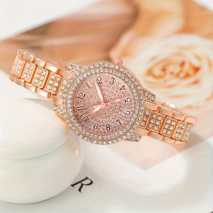 [Single-piece Luxurious Quartz Watch] Luxurious Single-piece Ladies' Fashion Quartz Watch With A Golden Dial And Golden Hands, Perfect For Eid And Mother's Day Gifts. - Image 10