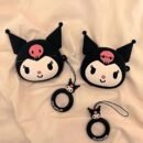 Sanrio New Creative Cartoon 3D Devil Kuromi Silicone Lanyard Earphone Protective Case, Compatible with AirPods Pro 2nd Generation and Apple Headphones, AirPods 3 Wireless Wireless Cover