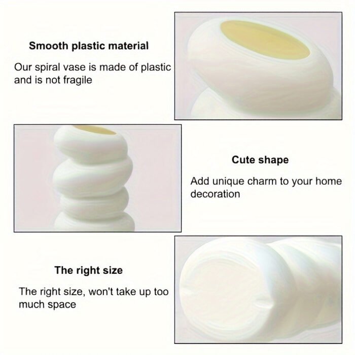 Vintage Style Spiral Vase - Unique Twisted Design, Ideal for Fresh and Hydroponic Plants, Creative Home Decor, Plastic, No Battery Required - Image 8