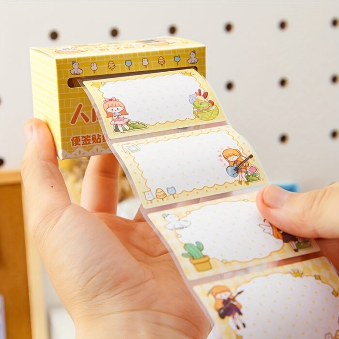 70sheets Boxed Cute Cartoon Girl Series Pull-Out Sticky Notes School Office Tearable Note Paper Set - Image 2