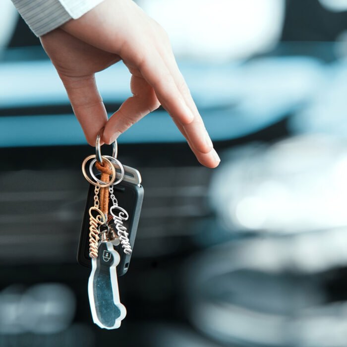 1pc Customized Custom Name Birthday Keychain Personalized Letter Stainless Steel Keychain Ring Men and Women Father's Day Mother's Day Valentine's Day Gift - Image 8