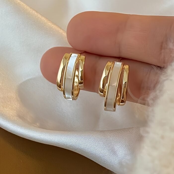 1 pair of zinc alloy earrings for women - elegant theme, non-mosaic. Unplated, suitable for ages 15 and up, stylish fashion accessory - Image 8