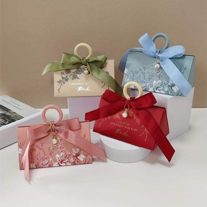 20pc Small And Large Multi-colored Hot Stamping Paper Gift Boxes, European-style Triangular Pearl Floral Hand-held Candy Boxes, Muffins, Candles, Jewelry Gift Packaging Boxes For Mother's Day, Weddings, Birthdays, Anniversaries, And Holiday Parties. - Image 4
