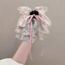 1pc Large Floral Bow Hair Claw Clip - Blue Orange Black White Spring Summer Hair Accessories for Women, Mother’s Day Gift, Party & Everyday Use, Hair Styling Accessories, Elegant Hairpiece