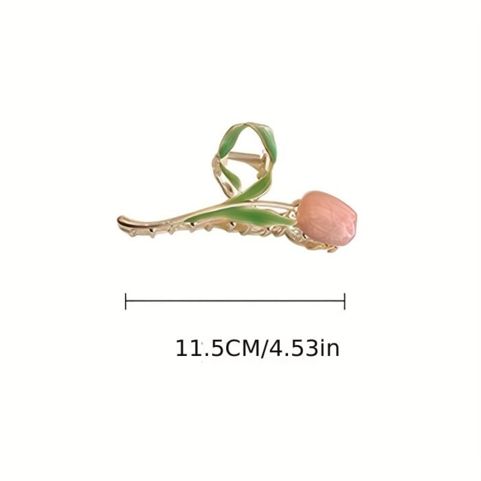 1pc Girl's Tulip Flowers Design Hair Clip, Women's Fairy Pretty Hair Claw, Girls Hair Accessories, Ideal choice for Gifts - Image 3