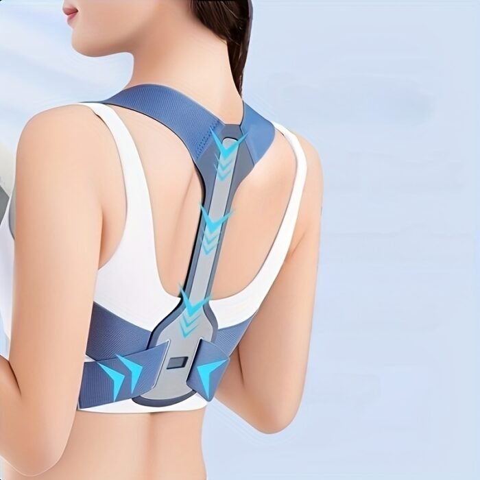 1pc Adjustable Posture Corrector for Men & Women - Invisible Back Support with Removable Straps, EVA Material, Black & Pink, Provides Spinal Alignment & Shoulder Support, Posture Corrector - Image 9