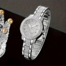 [Single-piece Luxurious Quartz Watch] Luxurious Single-piece Ladies' Fashion Quartz Watch With A Golden Dial And Golden Hands, Perfect For Eid And Mother's Day Gifts.