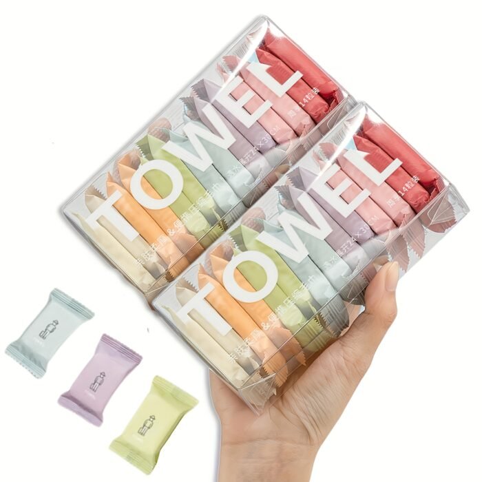 28pcs Portable Compressed Towels - Thick, Quick-Dry, Dual-Use Wet and Dry, Ideal for Travel, Home, and Outdoor Use - Convenient Carry Design, White - Image 6