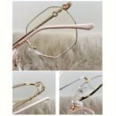 Chic Polygon Metal Frame Blue Light Blocking Glasses - Stylish Transparent Lens Eyewear for Women, Rose Golden Accents, Full-Rim Design, Perfect for Casual Outfits